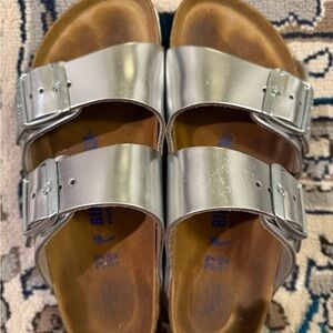 Birkenstock Arizona Sandals with Silver Buckles